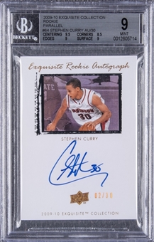 2009-10 UD "Exquisite Collection" Rookie Parallel Autograph #64 Stephen Curry Signed Rookie Card (#02/30) – BGS MINT 9/BGS 10